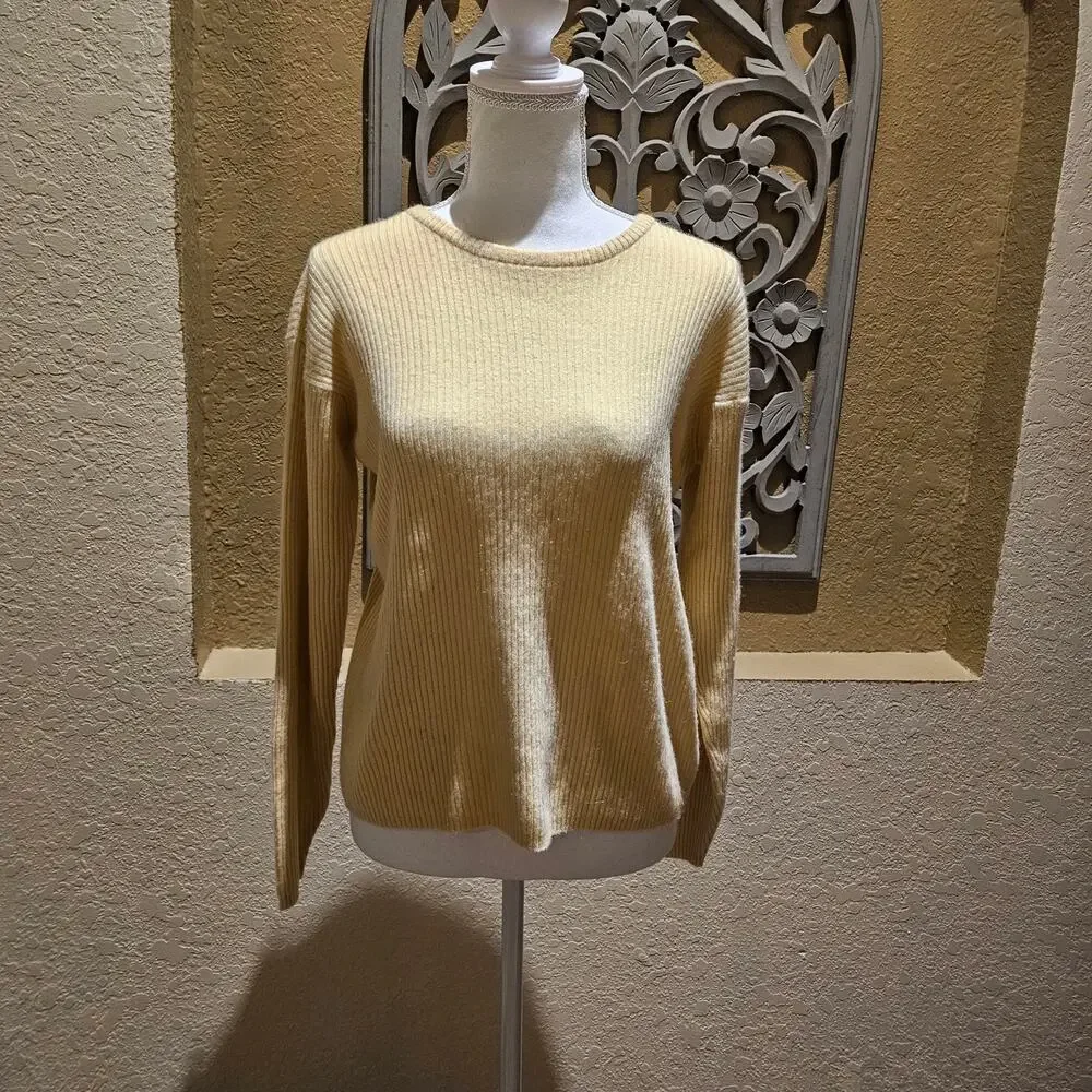 J.Crew 100% Ribbed Cashmere Sweater L Cabincore Soft Surrounding Nostalgic - Picture 3 of 16